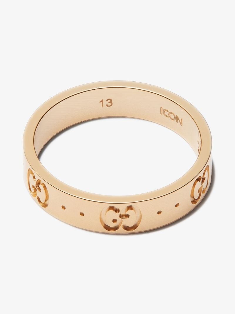 18k Yellow Gold Icon Band Ring