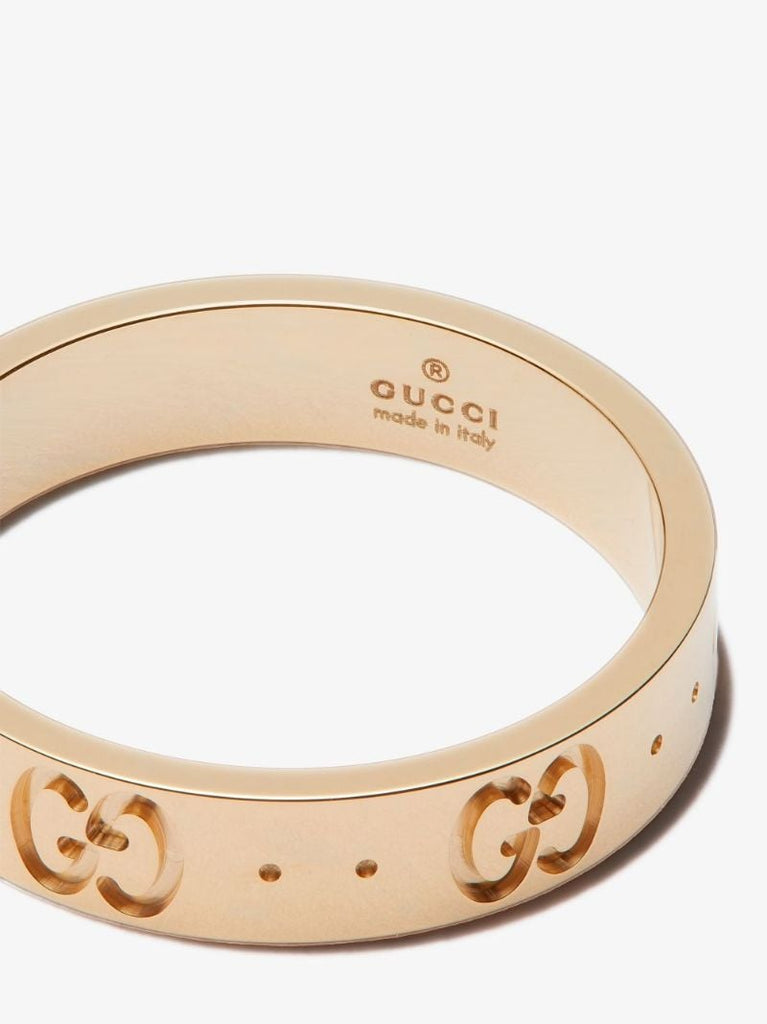 18k Yellow Gold Icon Band Ring