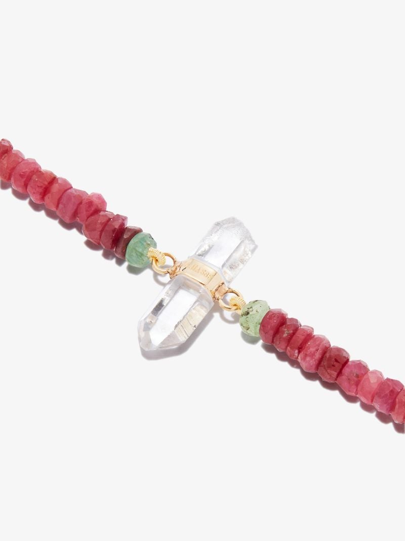 14k Yellow Gold Rainbow Beaded Sapphire Bracelet