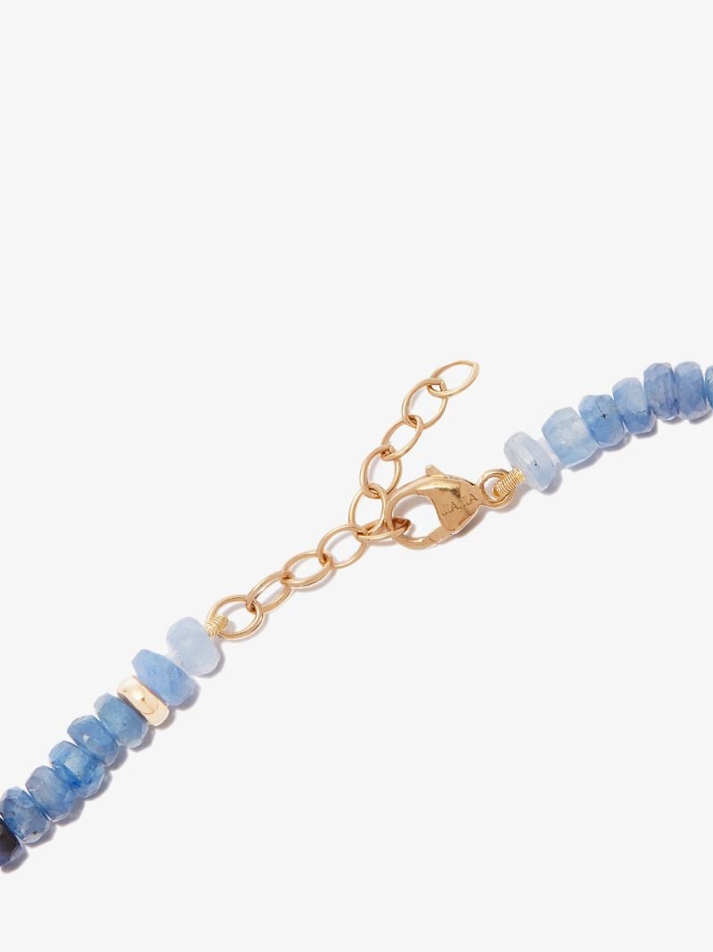 14k Yellow Gold Rainbow Beaded Sapphire Bracelet