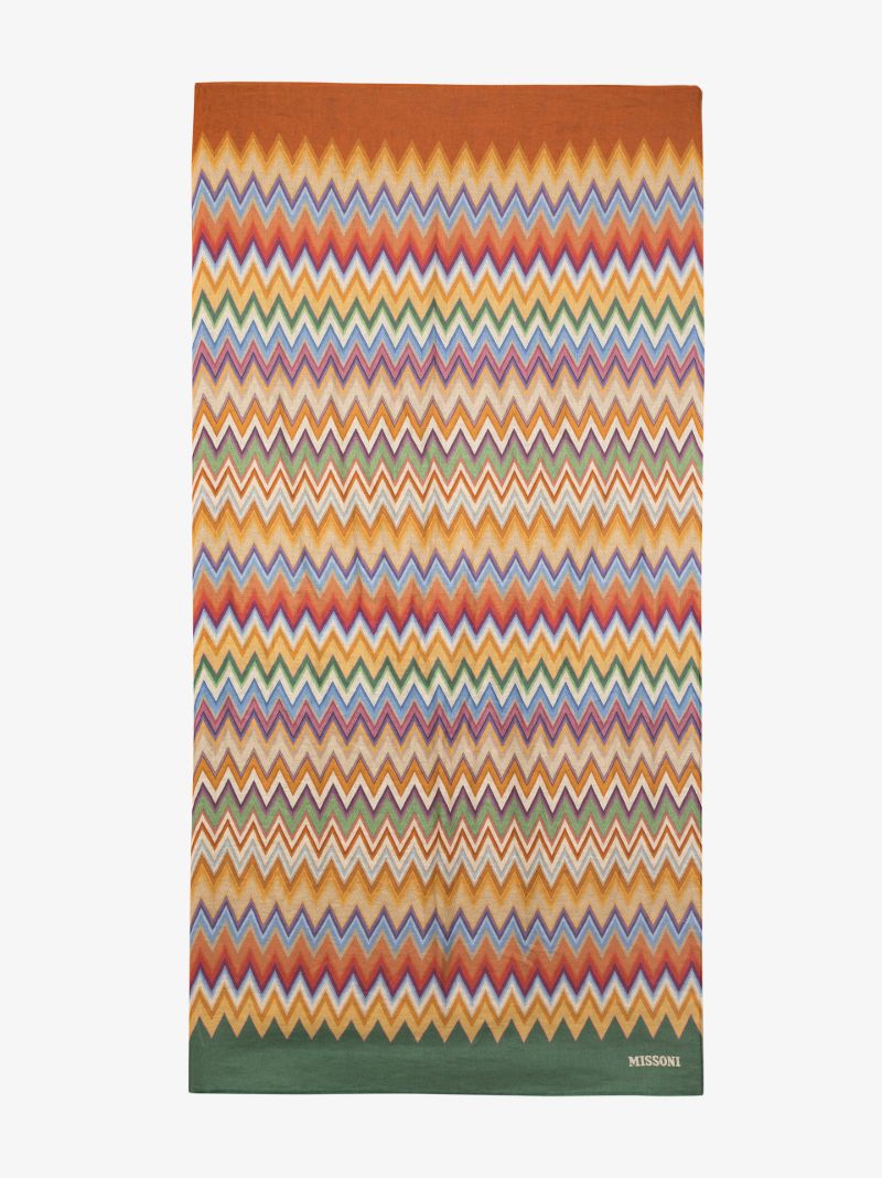 Neutral Alvise Zigzag Beach Towel
