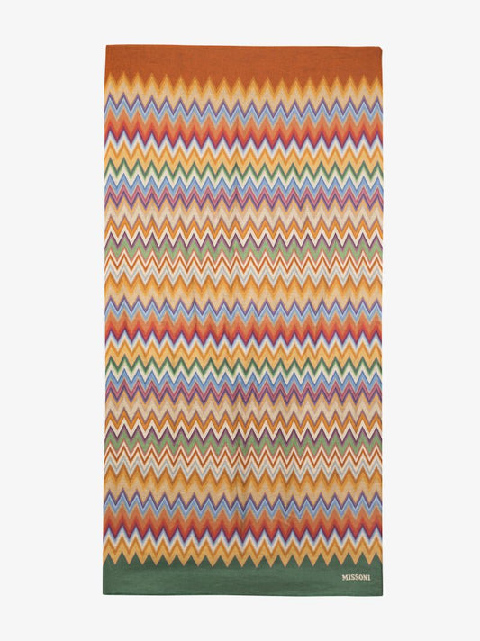 Neutral Alvise Zigzag Beach Towel