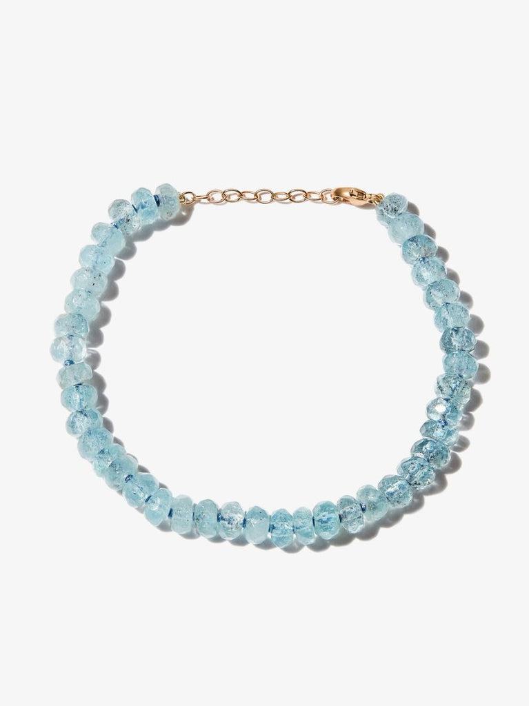 14k Yellow Gold Oracle Beaded Aquamarine Bracelet