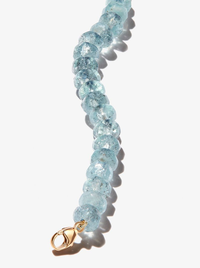 14k Yellow Gold Oracle Beaded Aquamarine Bracelet