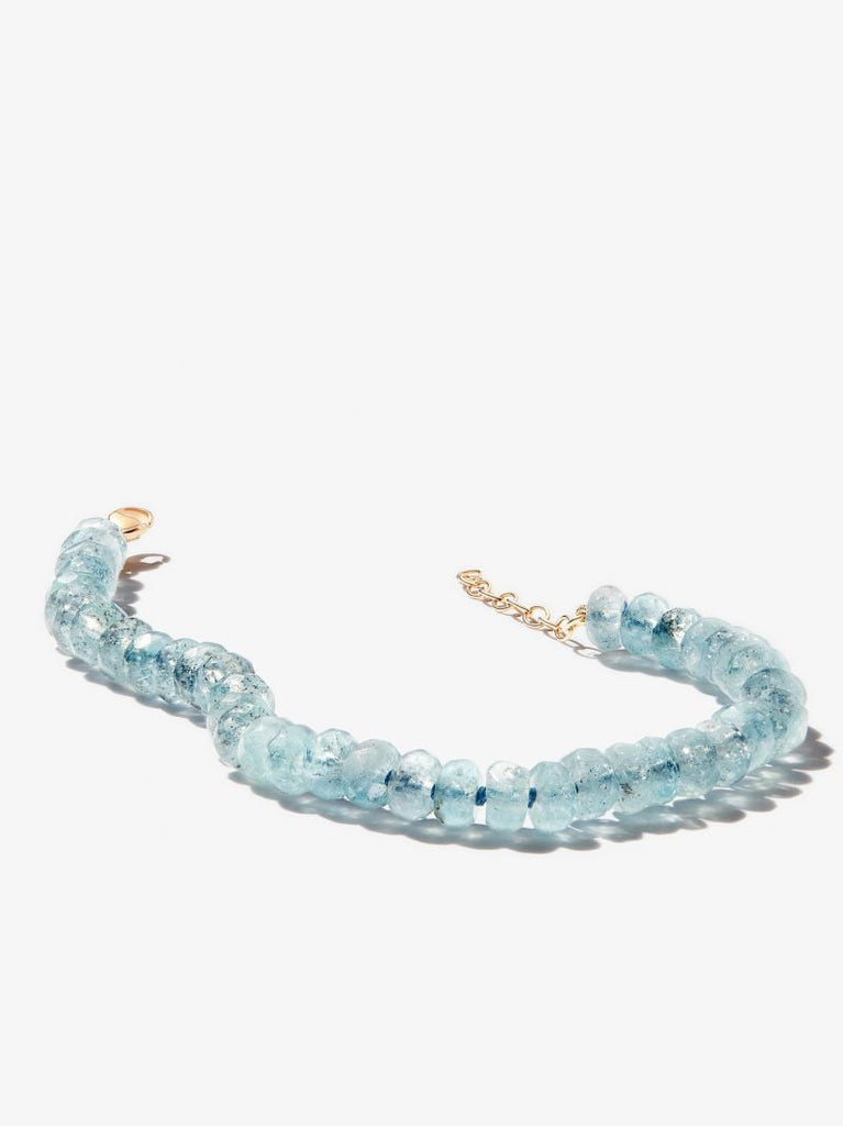 14k Yellow Gold Oracle Beaded Aquamarine Bracelet