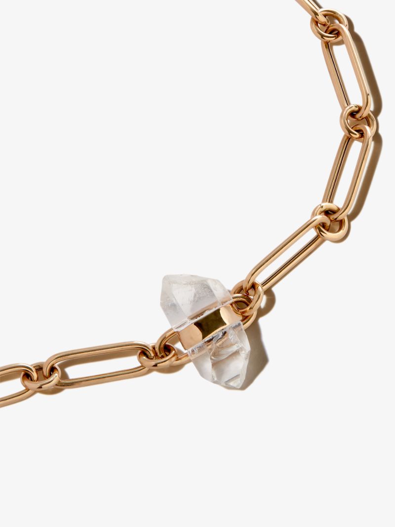 14k Yellow Gold Quartz Jumbo Link Chain Bracelet