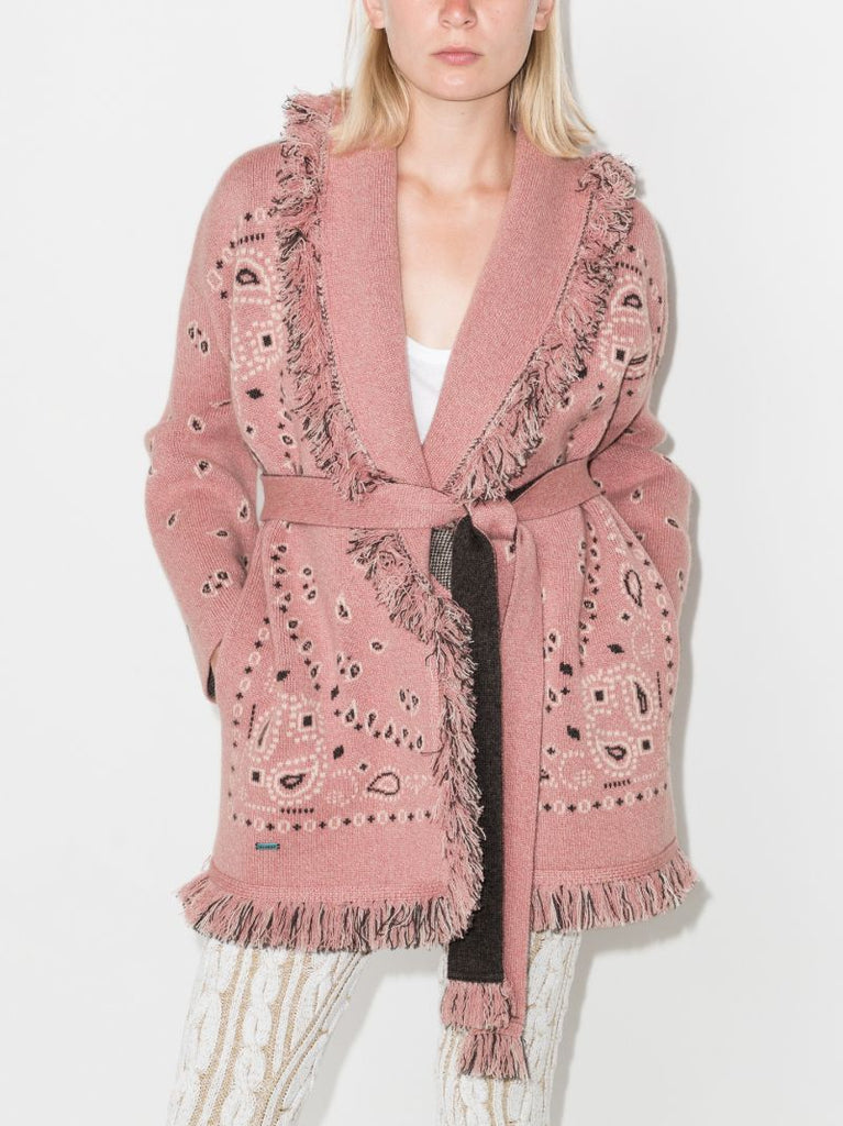 Bandana Wrap Cashmere Cardigan