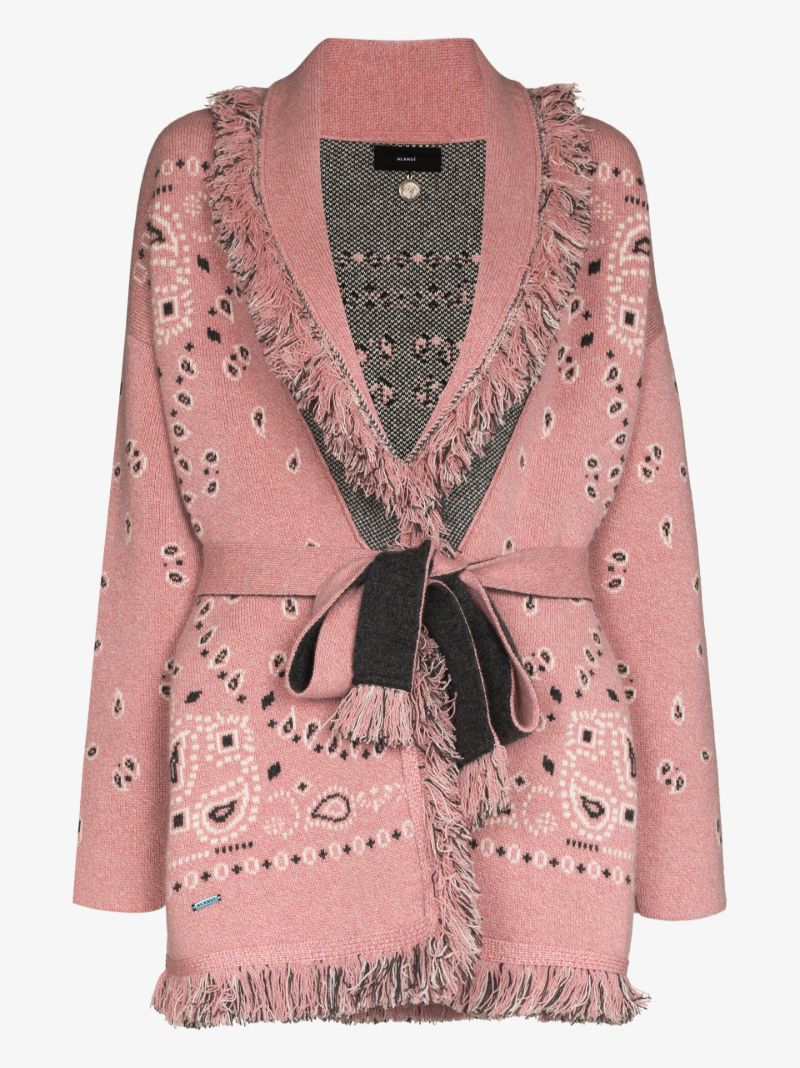Bandana Wrap Cashmere Cardigan
