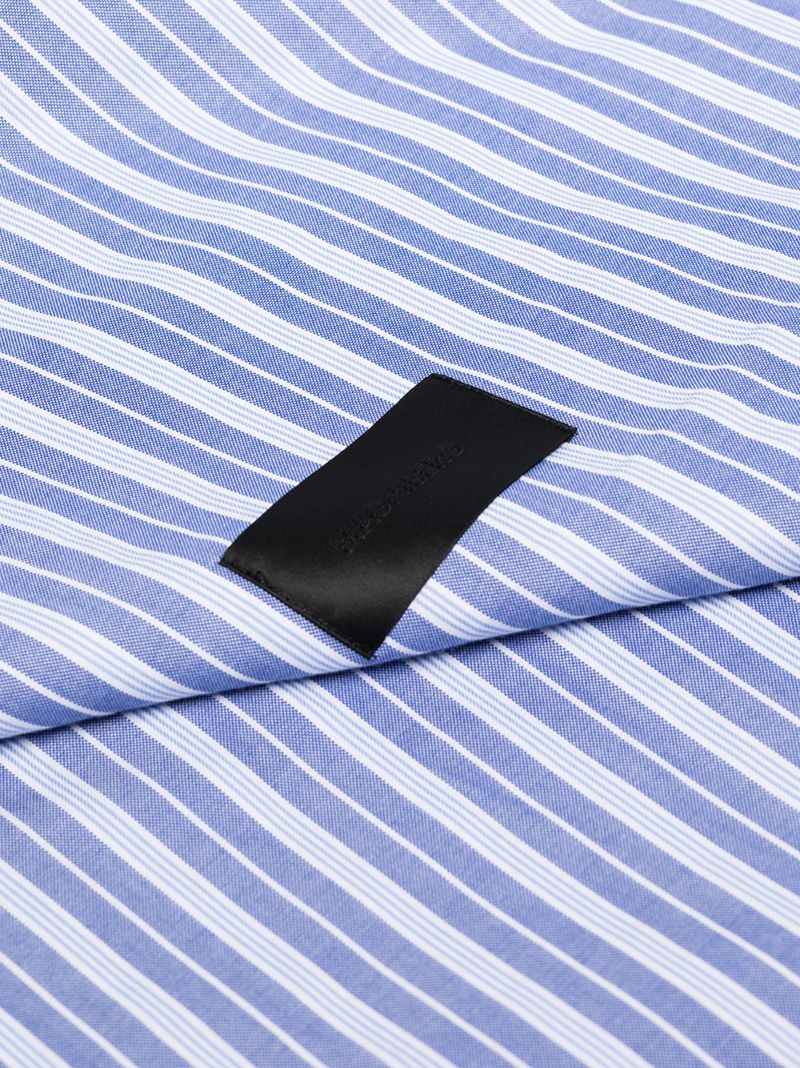 Blue Wall Street Oxford Cotton Double Duvet Cover
