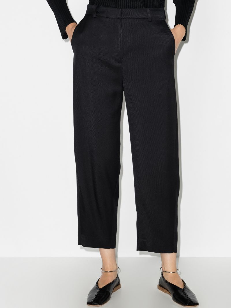 Twisted Seam Cropped Leg Trousers