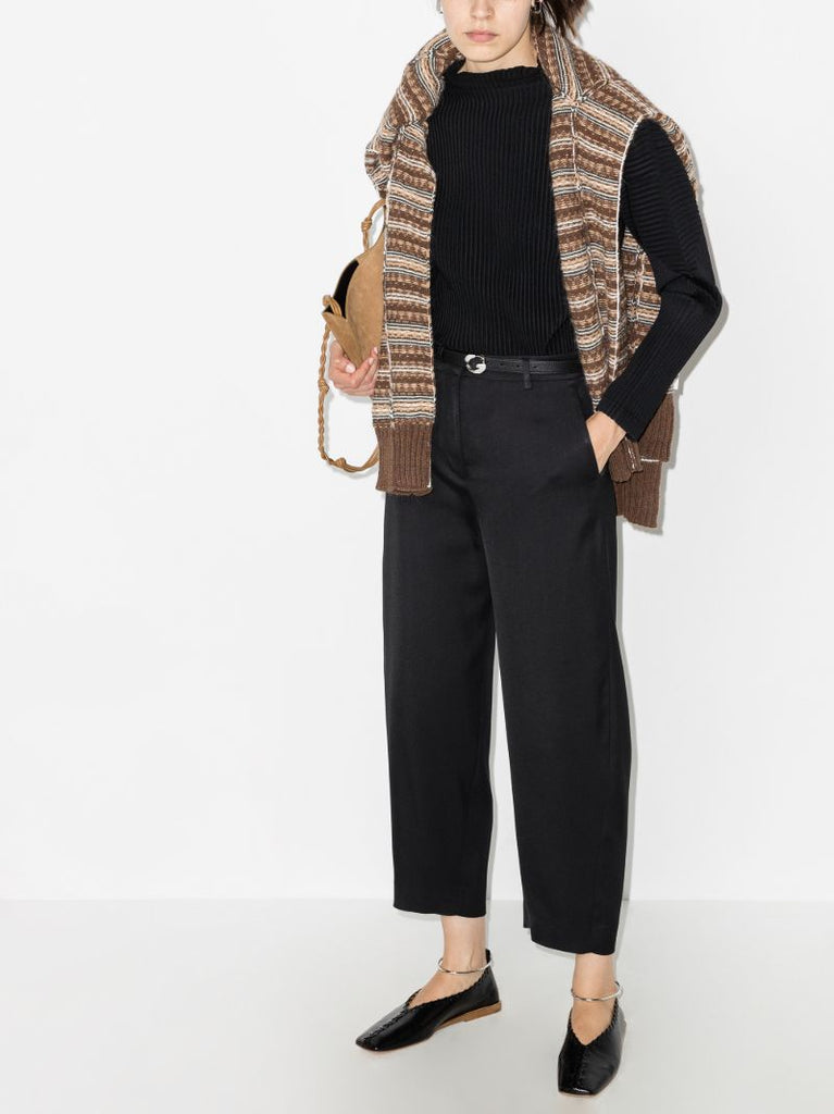 Twisted Seam Cropped Leg Trousers
