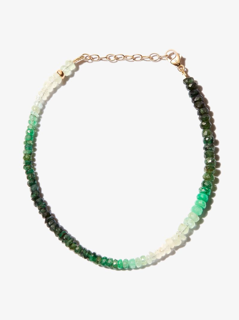 14k Yellow Gold Arizona Beaded Emerald Bracelet