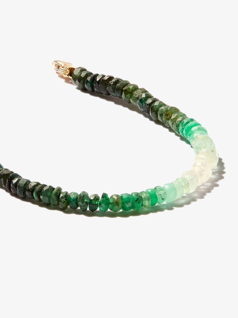 14k Yellow Gold Arizona Beaded Emerald Bracelet