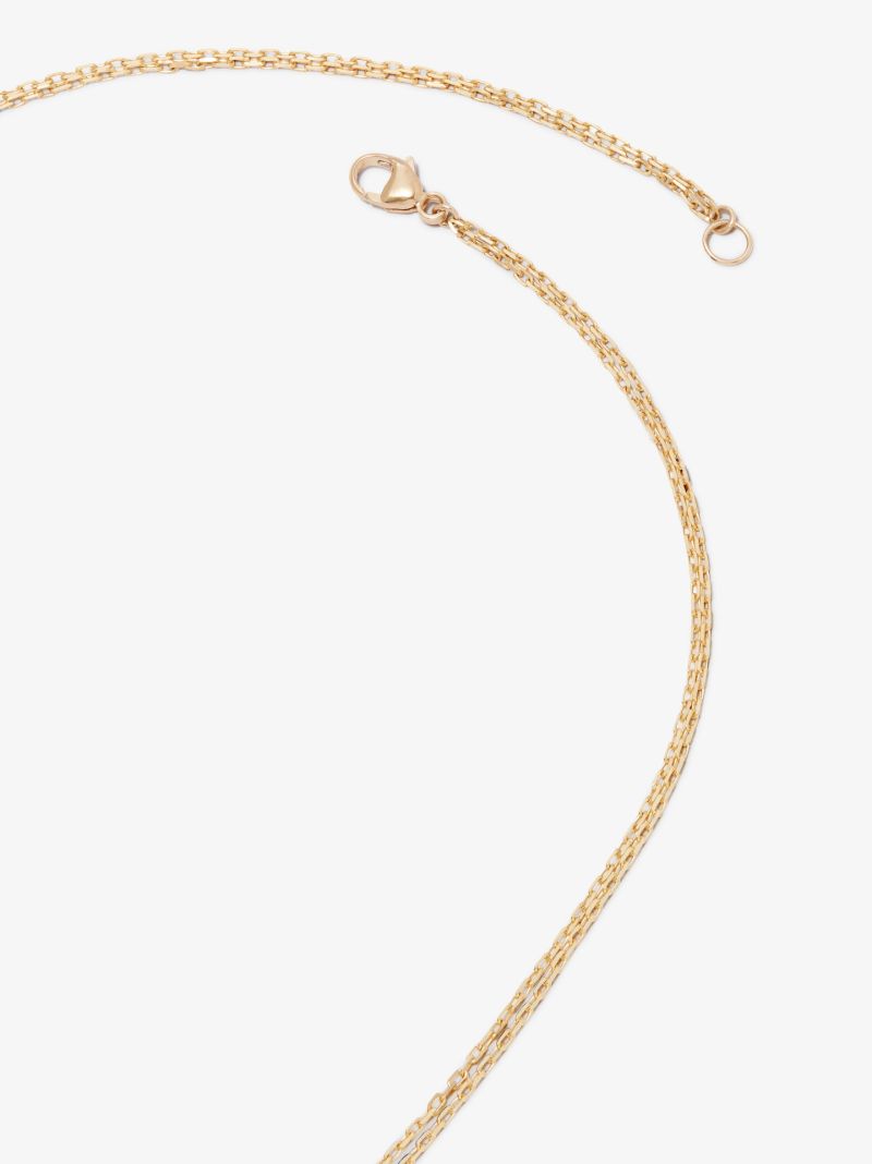 14k Yellow Gold Crystal Quartz Diamond Necklace