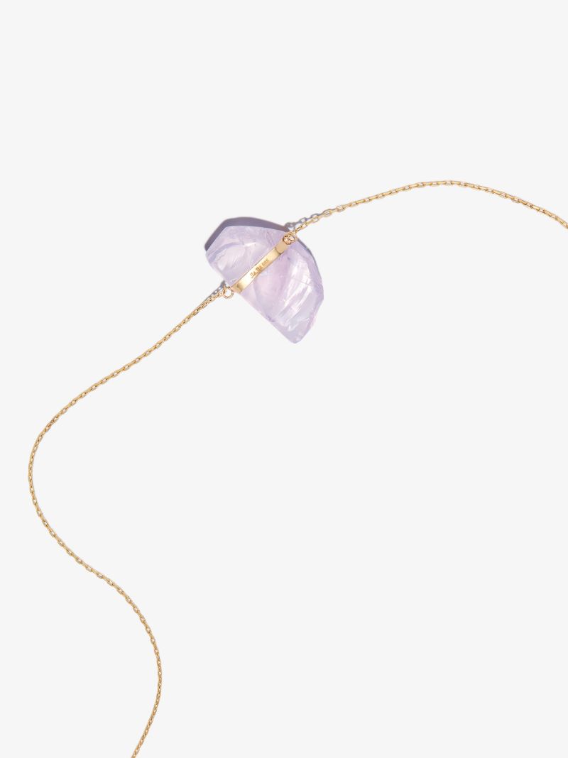 14k Yellow Gold Lavender Moonstone Necklace