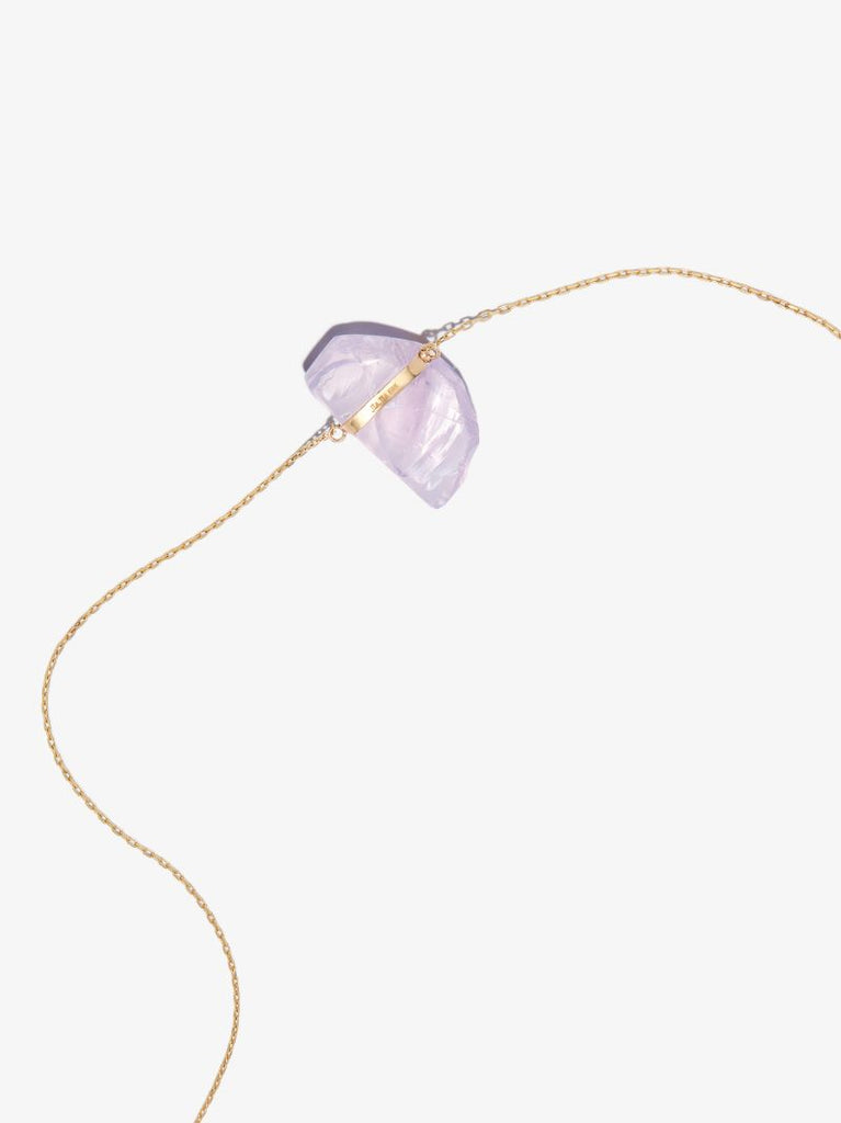 14k Yellow Gold Lavender Moonstone Necklace