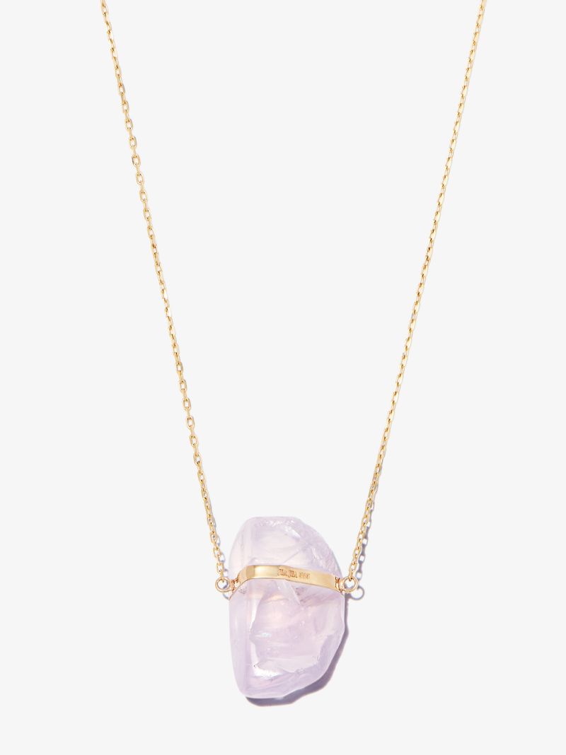 14k Yellow Gold Lavender Moonstone Necklace