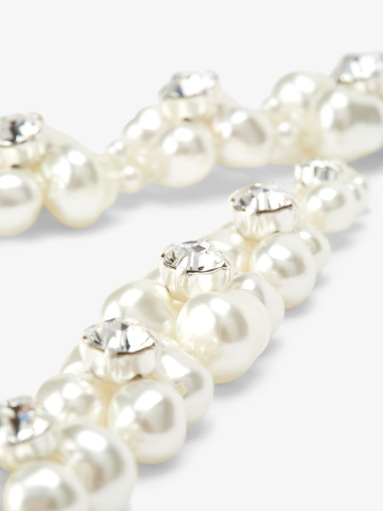White Flower Drop Earrings