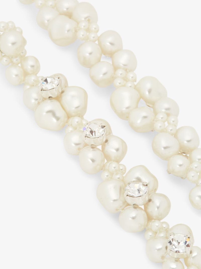 White Flower Drop Earrings