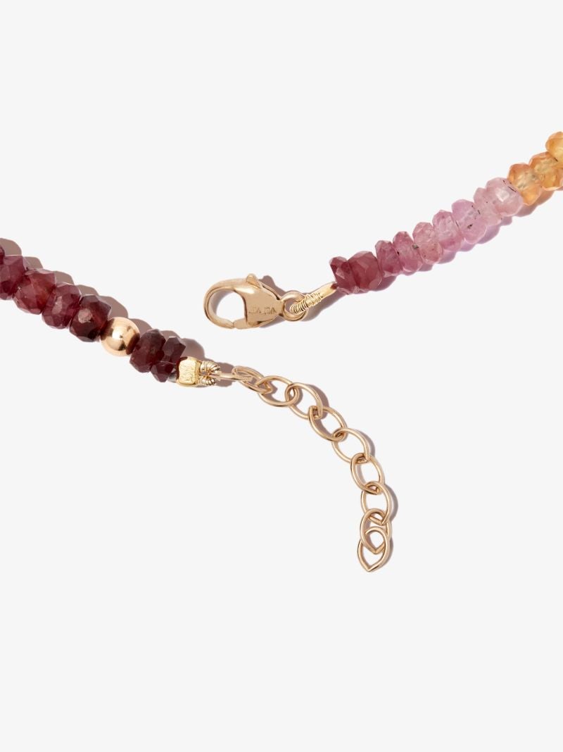14k Yellow Gold Arizona Sapphire Beaded Anklet