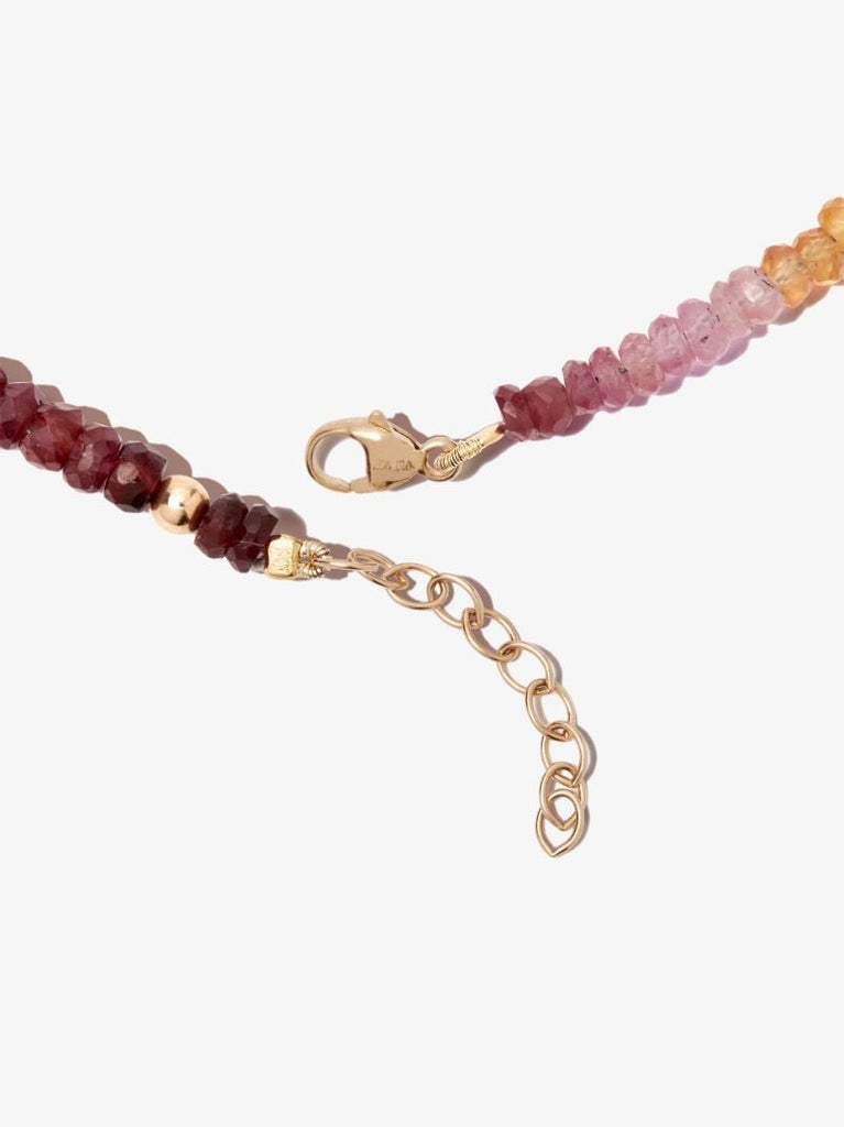 14k Yellow Gold Arizona Sapphire Beaded Anklet