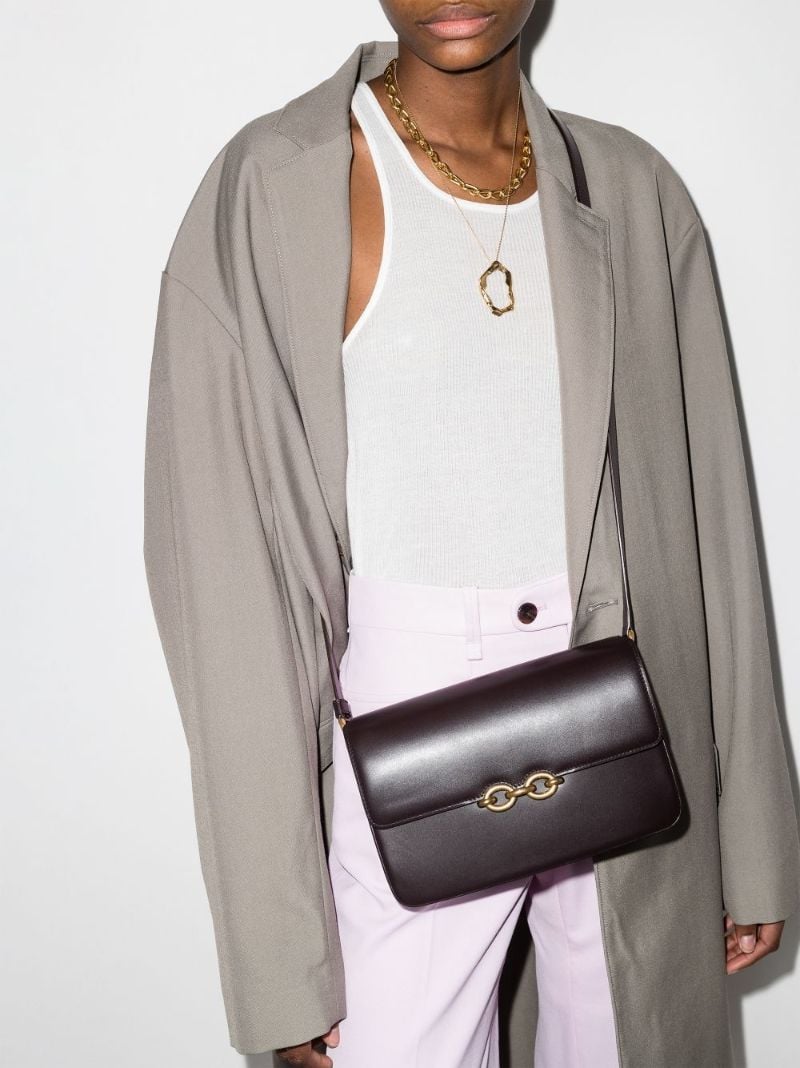 Brown Le Maillon Leather Cross Body Bag