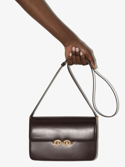 Brown Le Maillon Leather Cross Body Bag