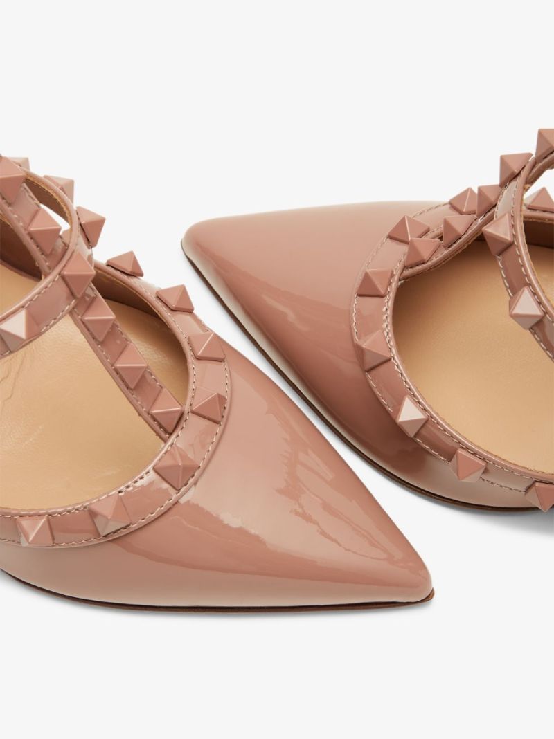 Neutral Rockstud 100 Patent Leather Pumps
