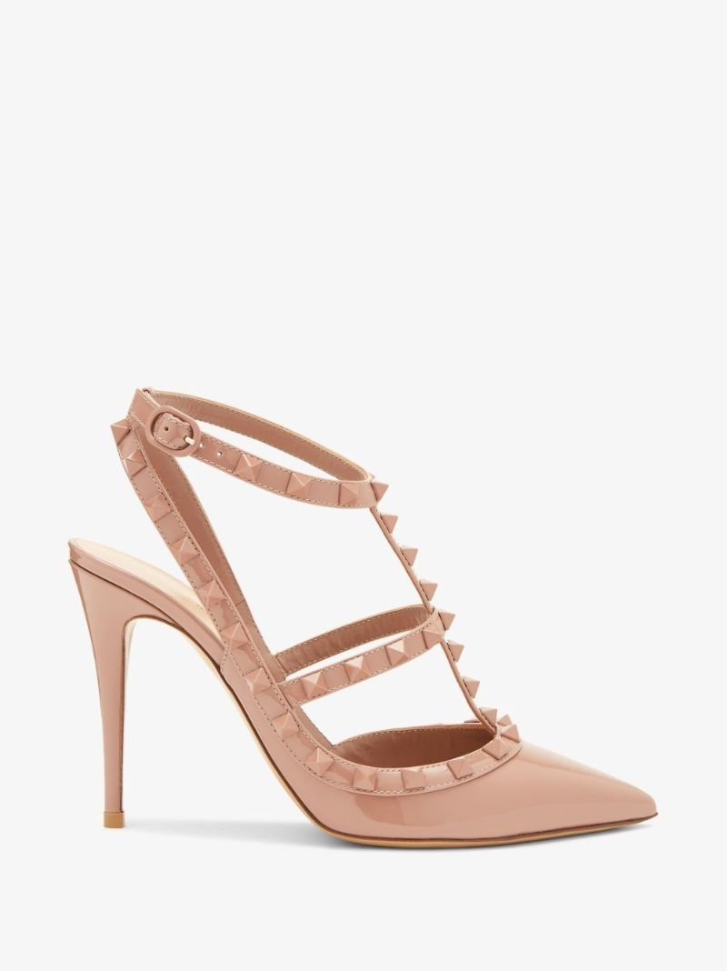 Neutral Rockstud 100 Patent Leather Pumps