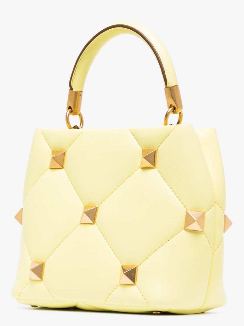 Yellow Roman Stud Small Leather Shoulder Bag