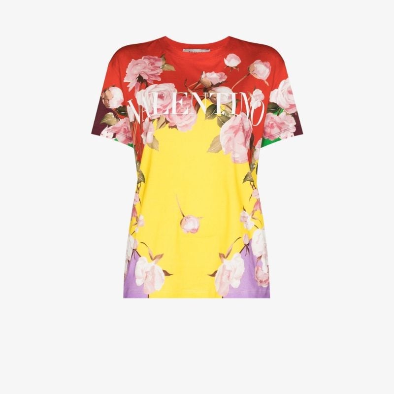 Peony Print Logo T-shirt