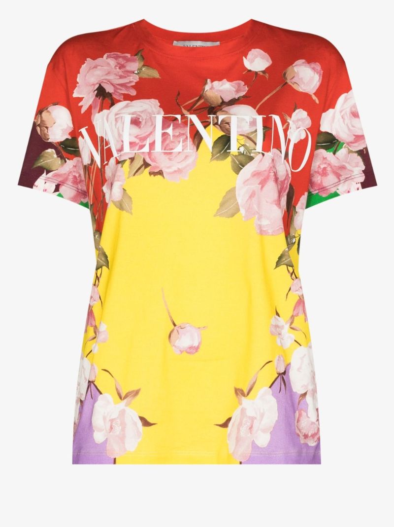 Peony Print Logo T-shirt