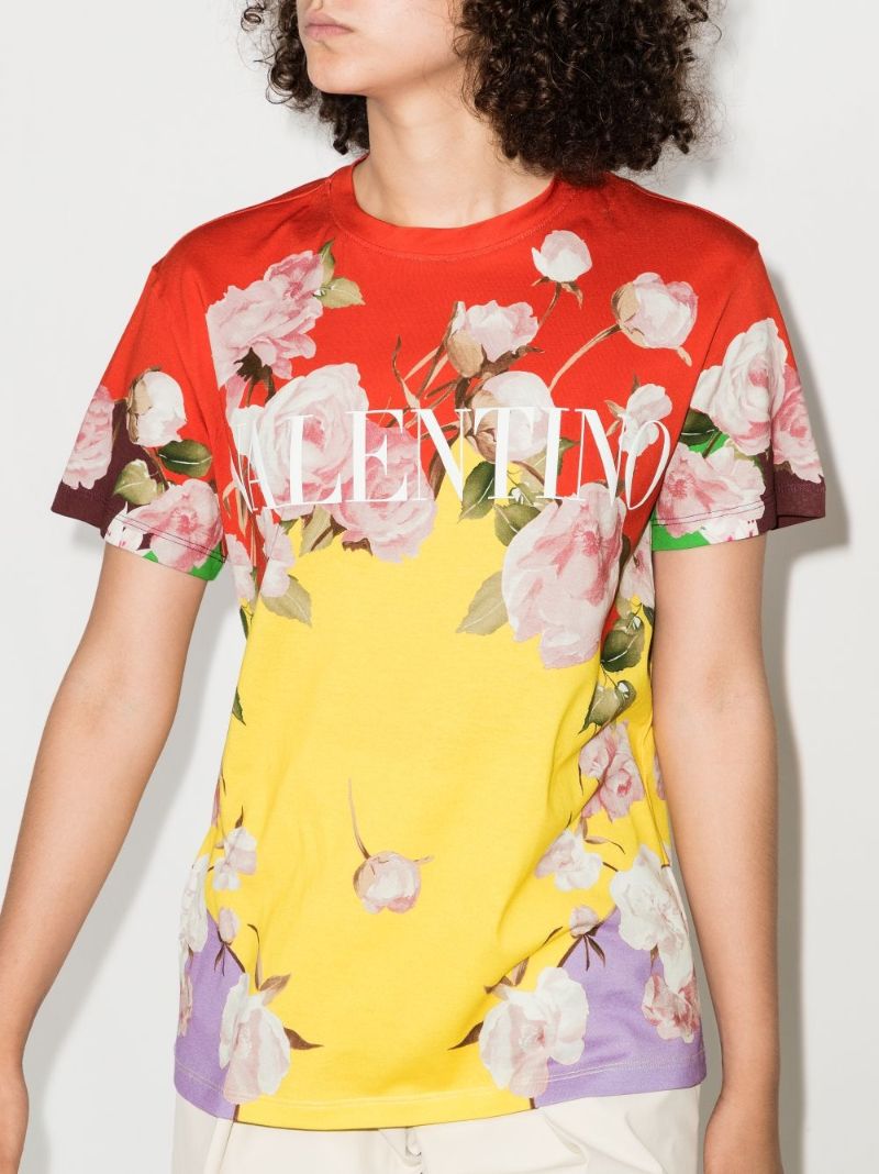 Peony Print Logo T-shirt