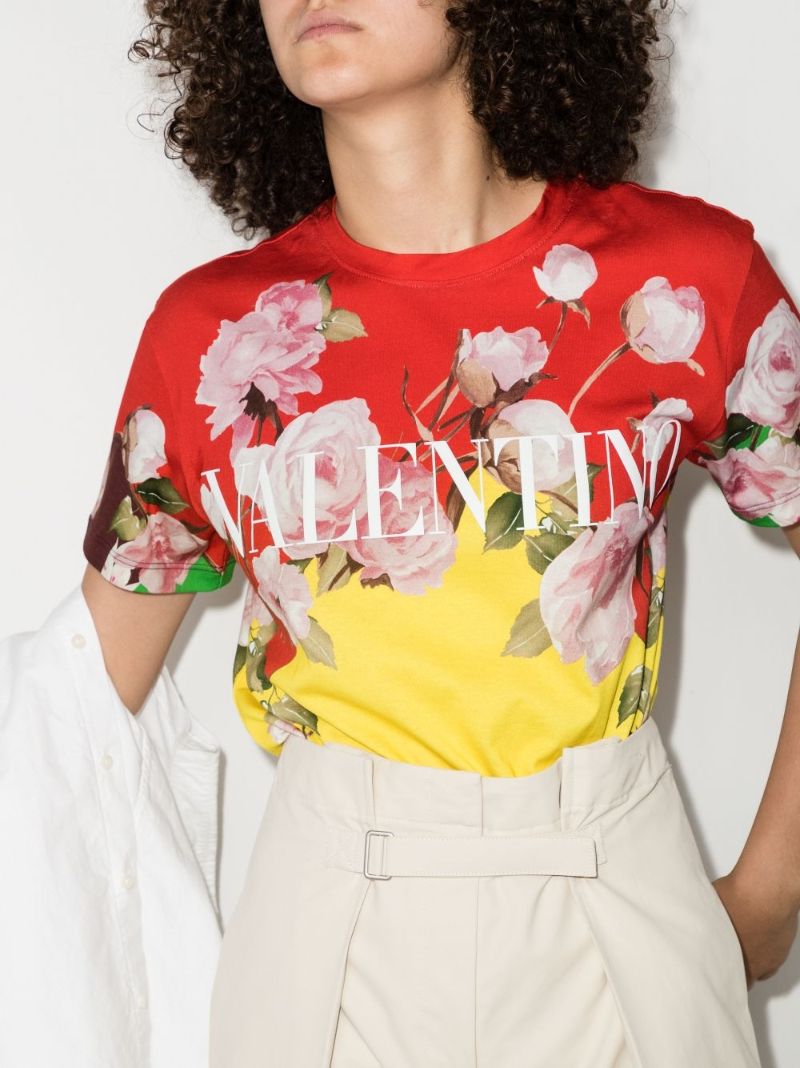 Peony Print Logo T-shirt