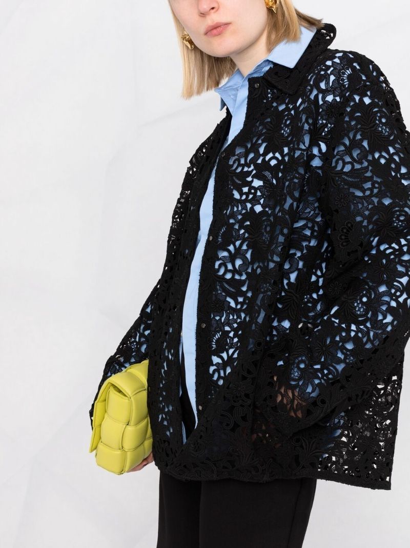 Black Lace Shirt Jacket