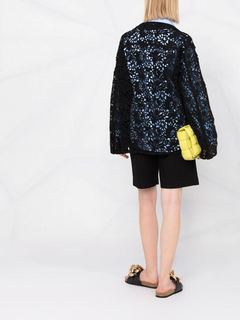 Black Lace Shirt Jacket