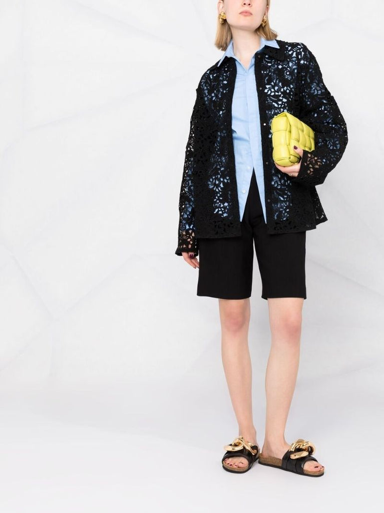 Black Lace Shirt Jacket