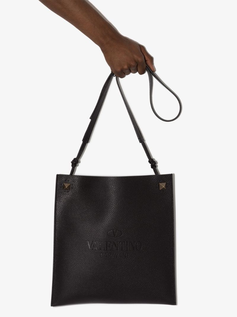 Black Identity Leather Cross Body Bag