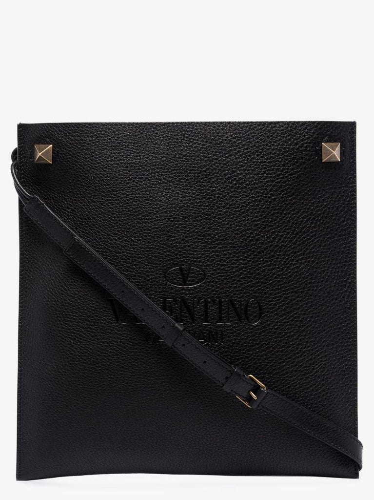 Black Identity Leather Cross Body Bag