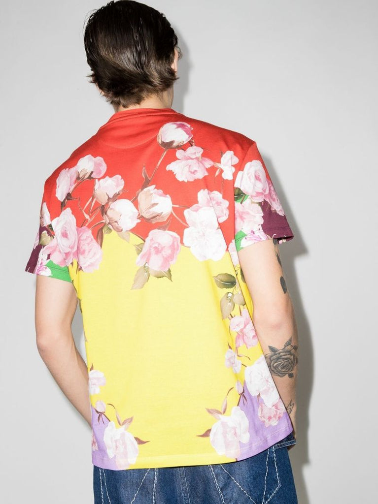 Logo Print Floral T-shirt