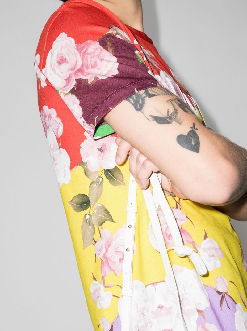 Logo Print Floral T-shirt