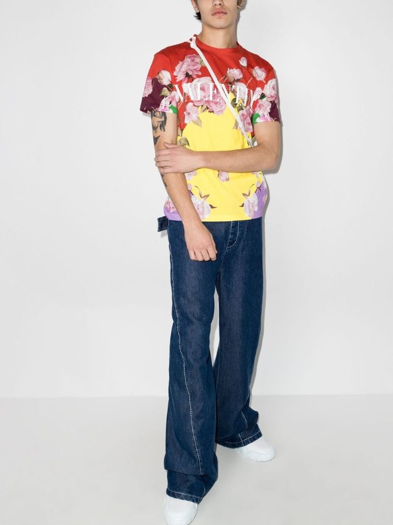 Logo Print Floral T-shirt