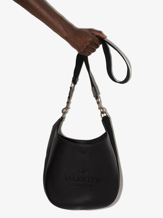Black Identity Leather Shoulder Bag