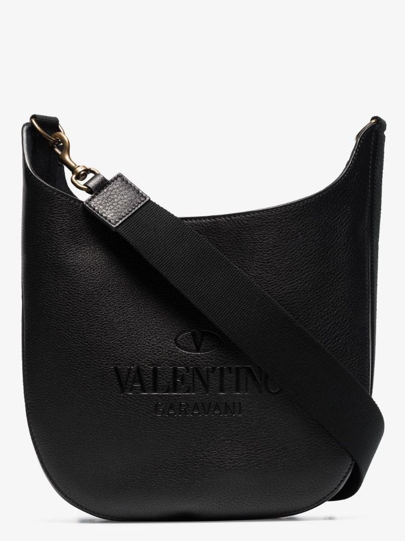Black Identity Leather Shoulder Bag