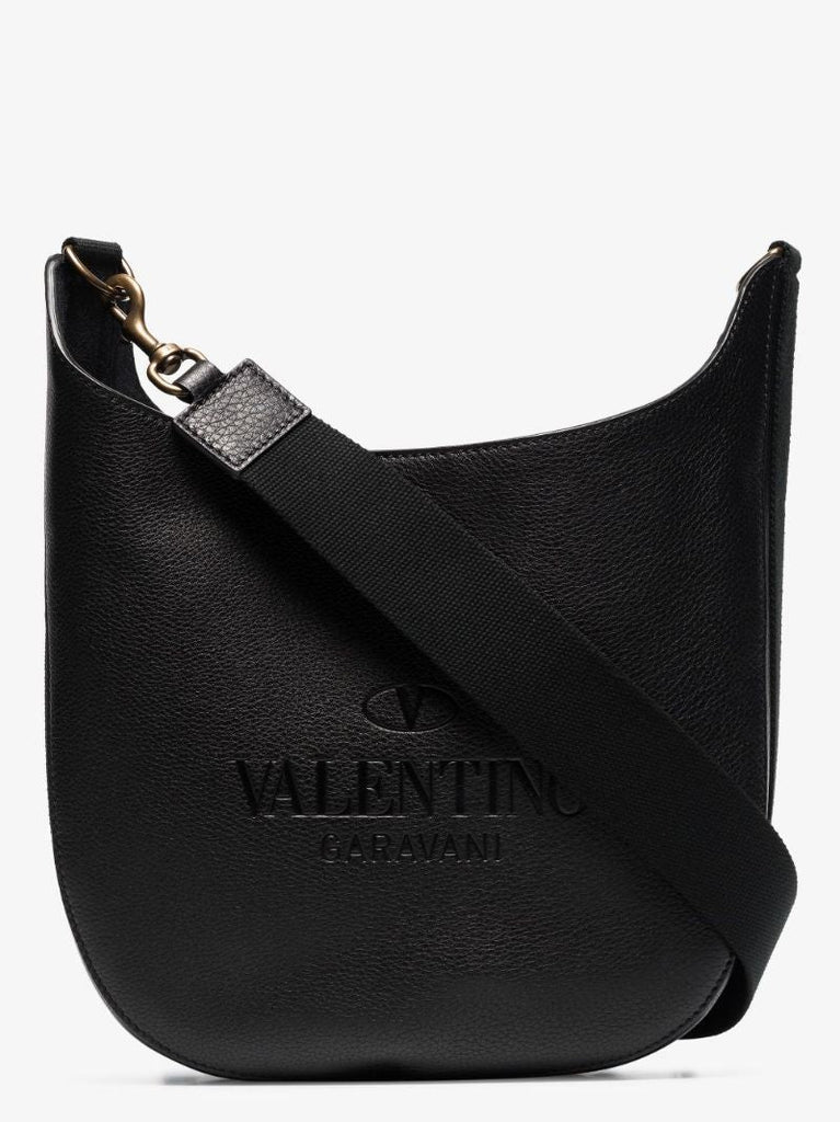 Black Identity Leather Shoulder Bag