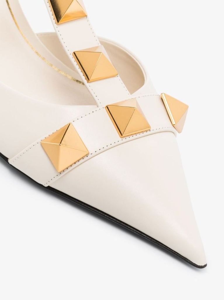 Neutral Roman Stud 40 Leather Pumps