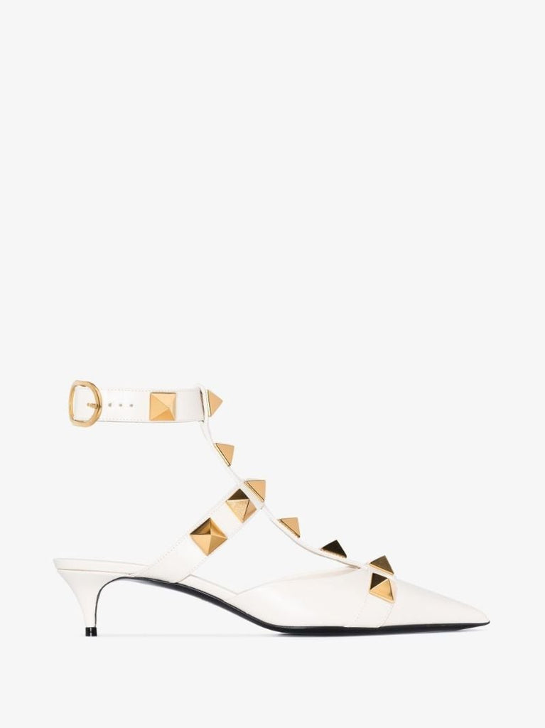 Neutral Roman Stud 40 Leather Pumps