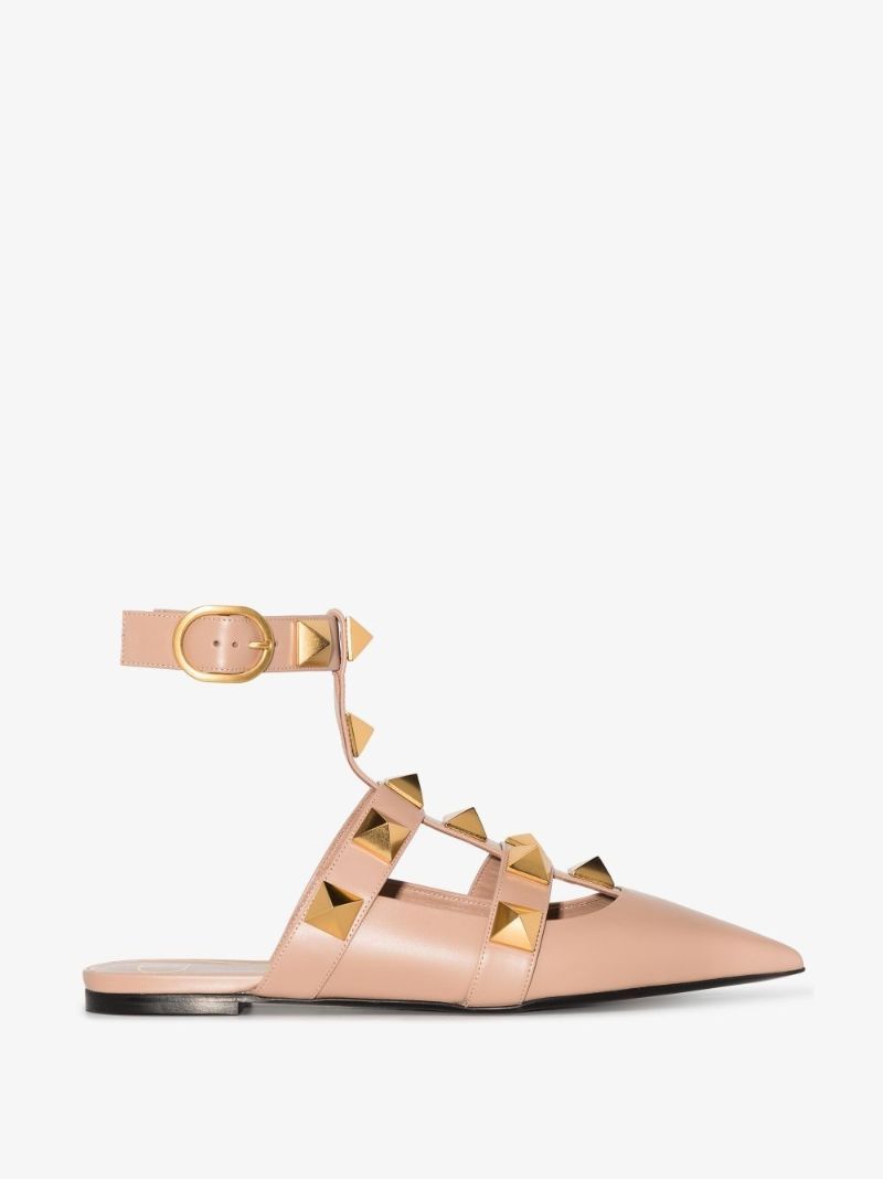 Neutral Roman Stud Leather Pumps