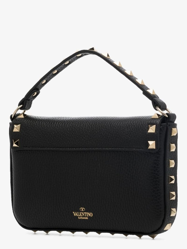 Black Rockstud Mini Leather Shoulder Bag