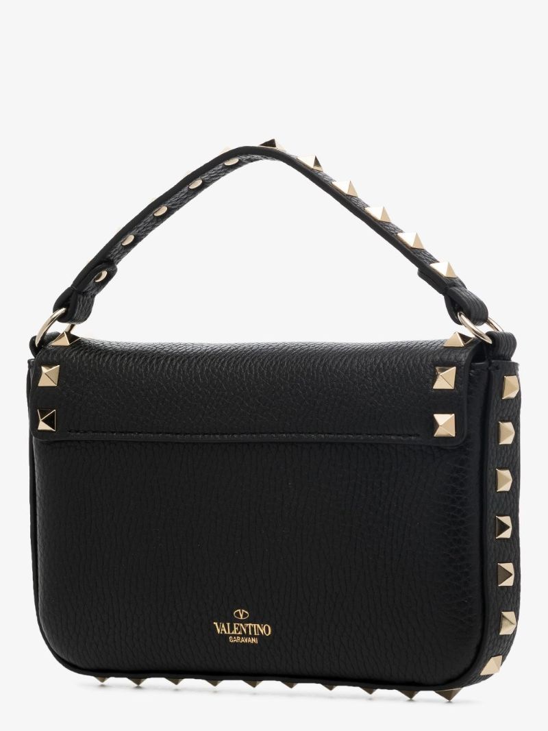 Black Rockstud Mini Leather Shoulder Bag